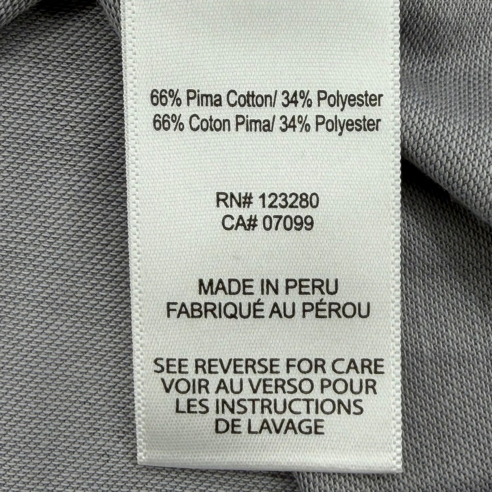 TravisMathew Mens Gray Dot Print Pima Cotton Blend Golf Polo Shirt Large - Picture 8 of 11